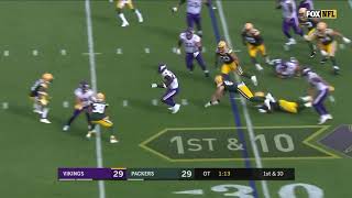 Latavius Murray Trips and Rushes for 9 Yards (Packers vs Vikings, Week 2)