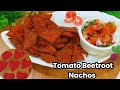 🔥 Tomato Beetroot Nachos | Homemade Crispy Party Snack | Travel Friendly Recipe #kidssnacks #nasta  