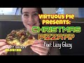 Annika eats christmas pizza at virtuous pie