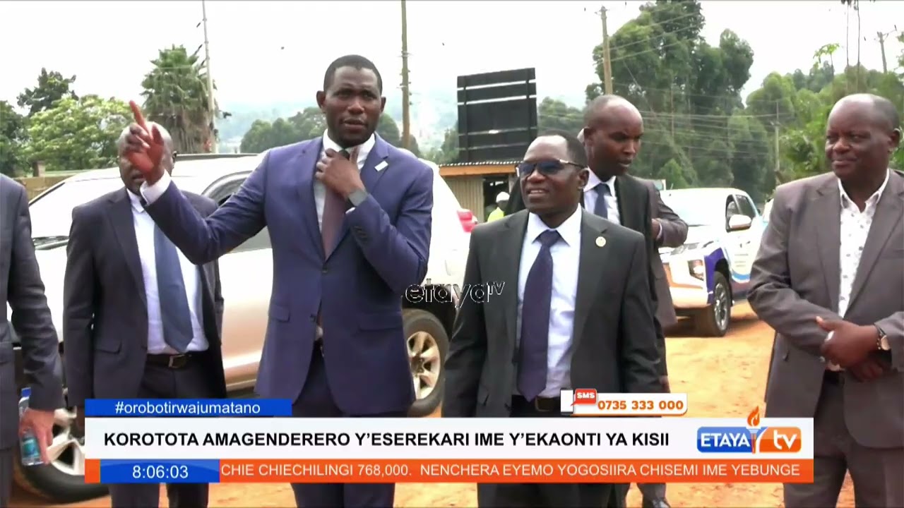 PSs Ouma Oluga and Stephen Isaboke visit the ongoing Kisii cancer center project.