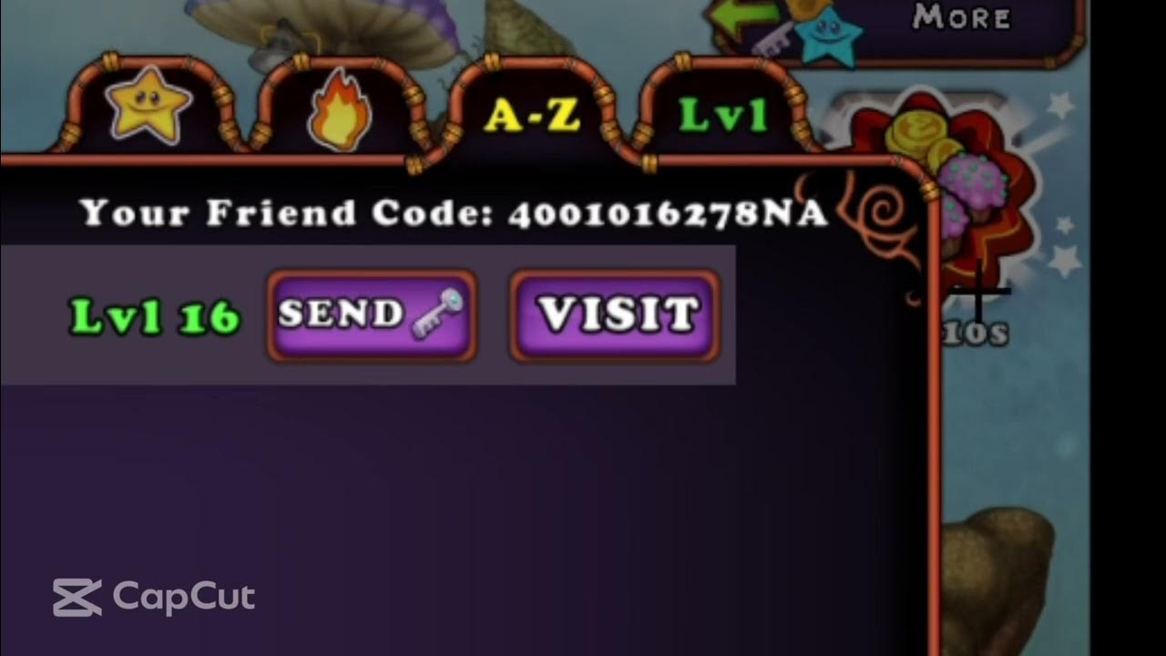 my singing monsters friend code! YouTube