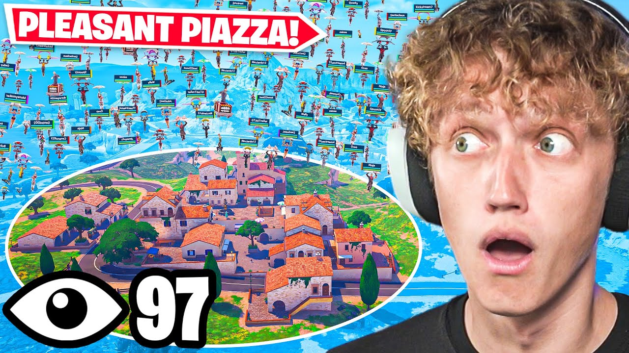 100 Players Land At PLEASANT PIAZZA In Fortnite Chapter 5! (STACKED