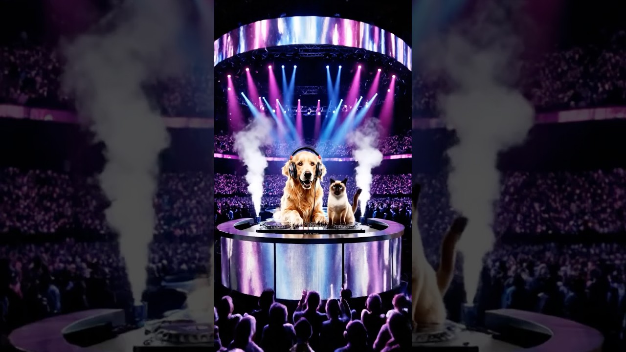 Human-Like Dog and Cat Duo Dance Coordination