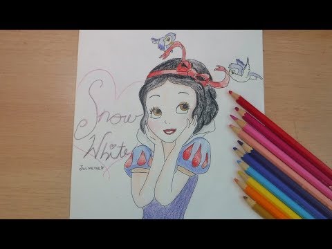 디즈니 백설공주 그리기 ディズニー プリンセス 白雪姫 小学生のイラスト Disney Princess Snowwhite Youtube