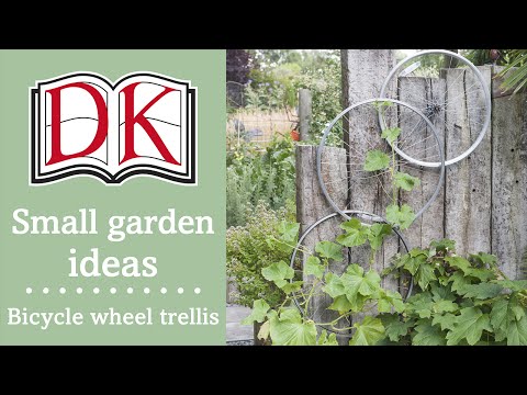 Small Garden Ideas: Bicycle Wheel Trellis