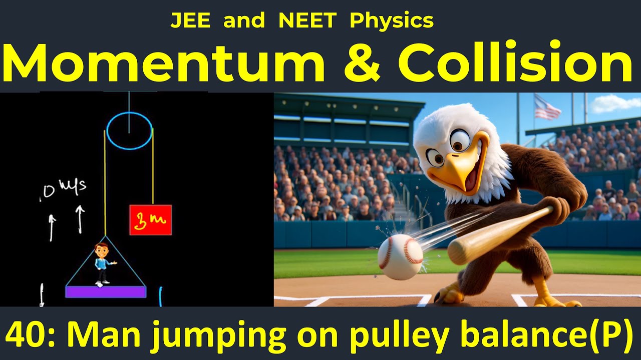 40. Man jumping on a pulley balance(P) | IIT JEE Physics