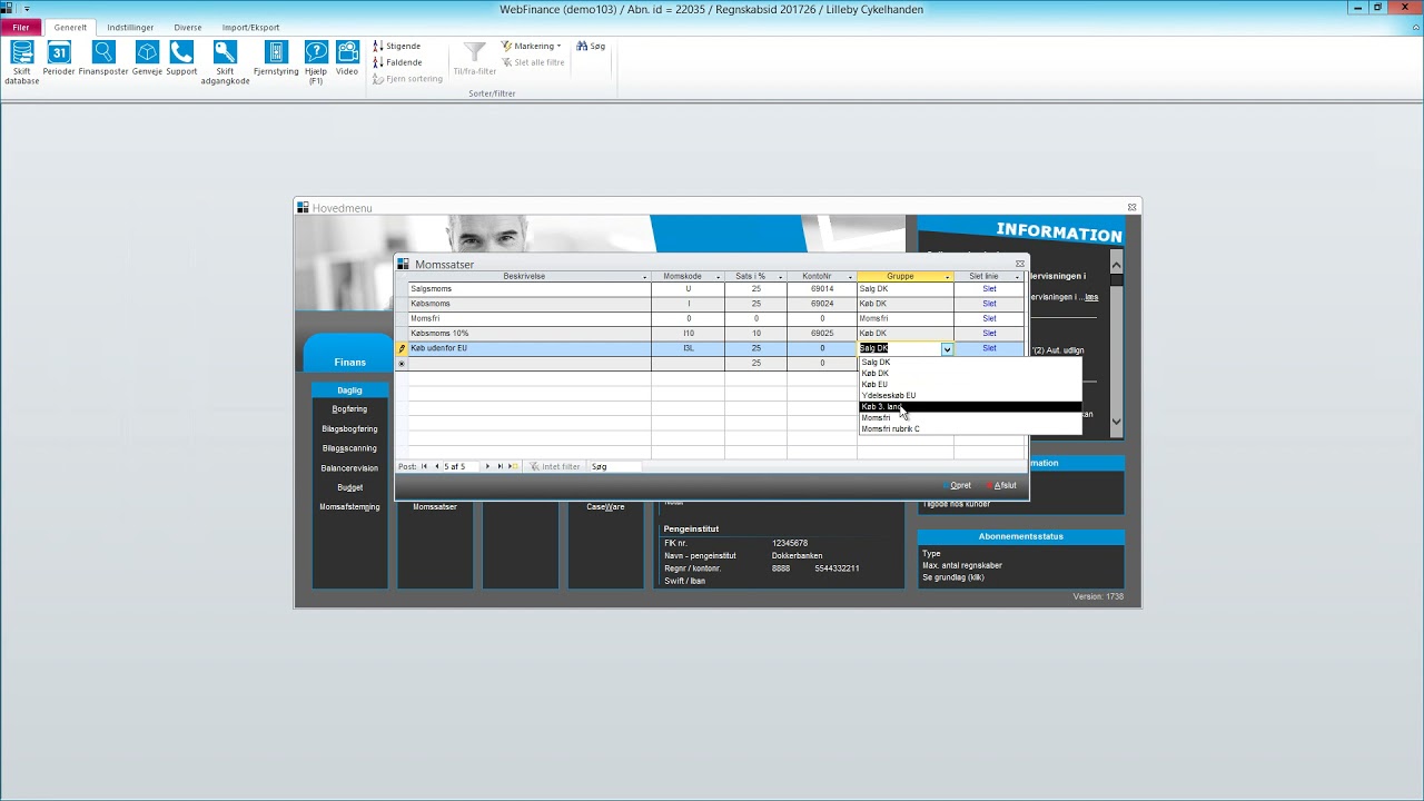 WebFinance - Flere momssatser