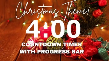Christmas 4 Minute Countdown Timer With Relaxing Music and Progress Bar