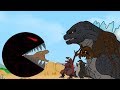 PAC MAN Attack Dinosaurs | Godzilla Animation