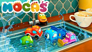 Full episodes of Mocas little monster cars cartoons for kids. Funny adventures of the monster cars.