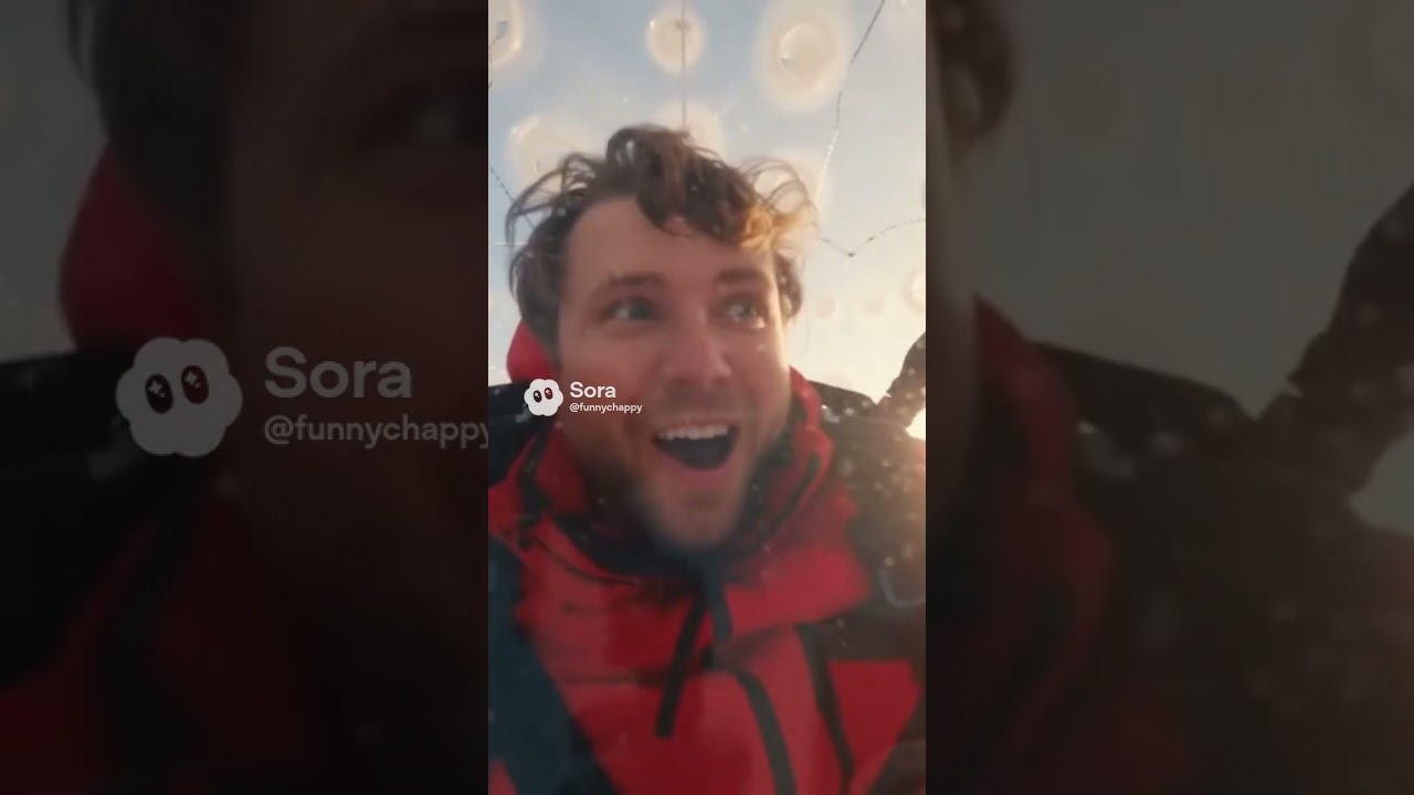 Man in a human ball rolls down a hill chased by bears!