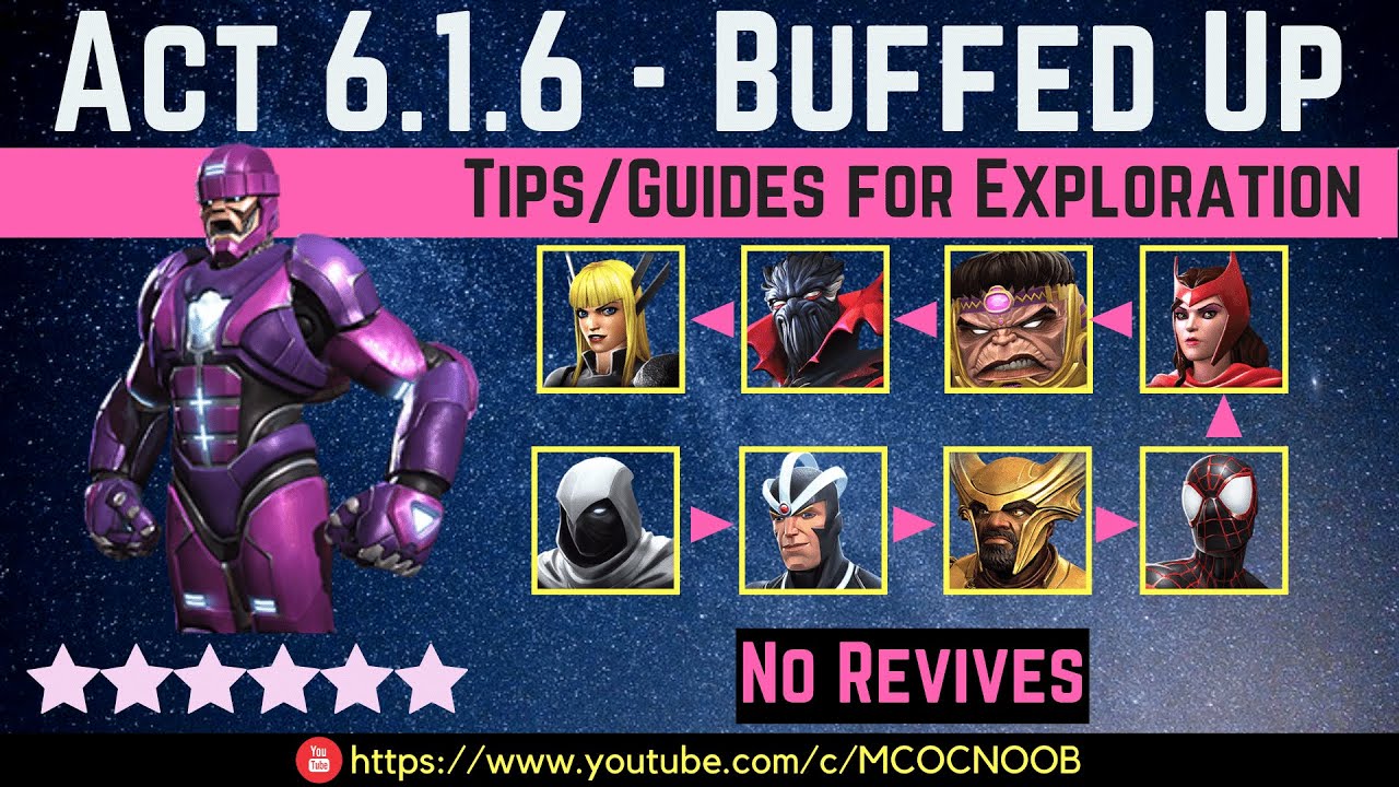 MCOC: Act 6.1.6 - Buffed Up - Tips/Guide - No Revives - Story quest