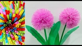 ดอกไม้จากหลอด by มายมิ้นท์ Flower From Drinking Straws.