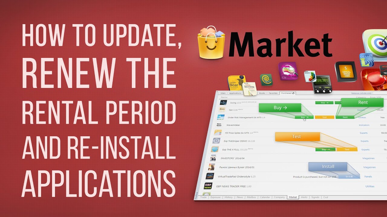 How to update, renew the rental period and reinstall products in MetaTrader 4/5? YouTube