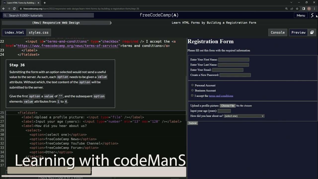 (ARCHIVED) Learn HTML Forms by Building a Registration Form - Step 36 ...