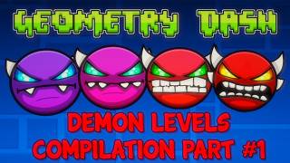 Geometry Dash 2.2 - Demon Levels Compilation Part #1