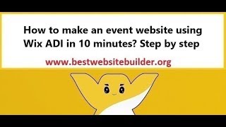 How to make an event website using Wix ADI in 10 minutes? Step by step