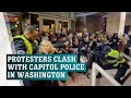 Pro-Palestinian protesters clash with Capitol Police in Washington