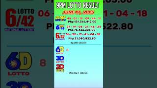 Lotto Results June 17, 2025 Tuesday 900Pm Php 131.5 Million