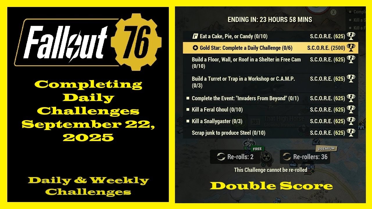 Completing Daily Challenges For September 22, 2025 - Fallout 76 Daily Challenges Guide