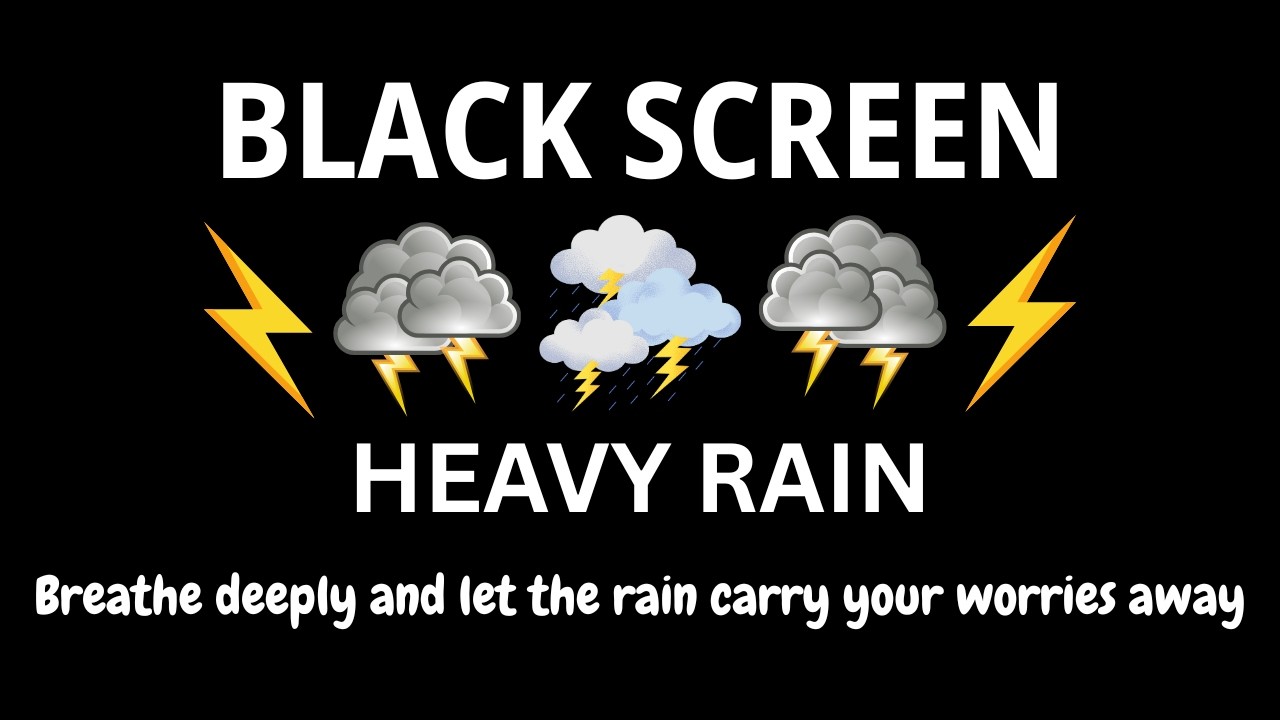 Subtle Thunder Echoing Through Rain | BLACK SCREEN | Instant Deep Rest