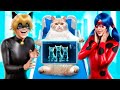 ¡Ladybug Encontró una Gata Embarazada! Miraculous Ladybug vs Cat Noir