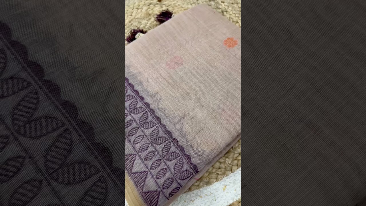 Soft Pure Muga Cotton Meenakari Weaving Saree