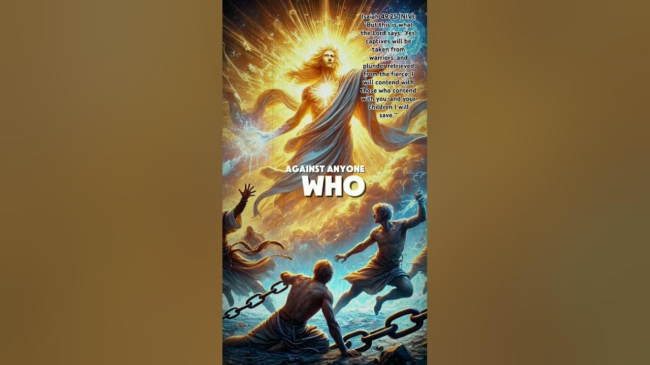 Isaiah 49:25 (NIV):"But this is what the Lord says: 'Yes, captives will be taken from warriors,