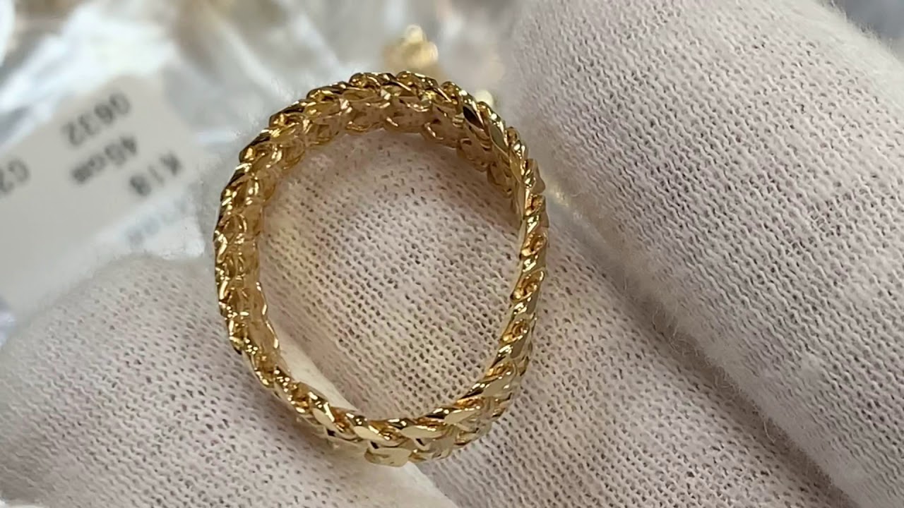 18K Japan Gold Heart Chain Ring Size #17 5Grams - YouTube