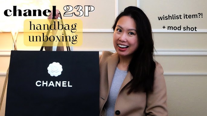 Chanel 22B unboxing - mini flap rectangle gold plate top handle