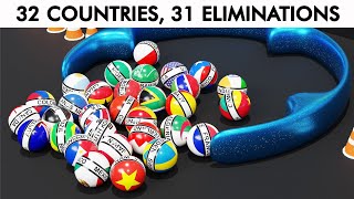 32 Countries, 31 Eliminations - 3D Marble Elimination Tournament Season 3