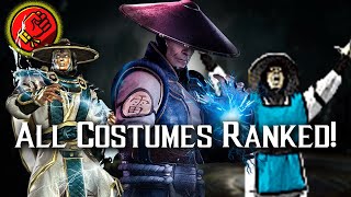 All 26 Raiden Costumes Ranked!  Mortal Kombat Ranking (feat. @nickfamous)