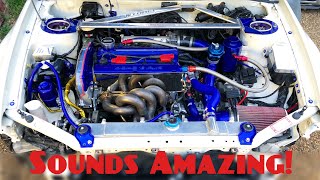 FIRST START UP! THE ENGINE IS RUNNING! 600+hp Mitsubishi Evo 5 Rebuild