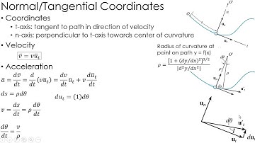 Dynamics Lecture: Kinematics using Normal/Tangential Coordinates