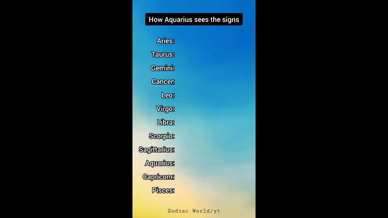 How Aquarius Sees The Signs Zodiac Shorts
