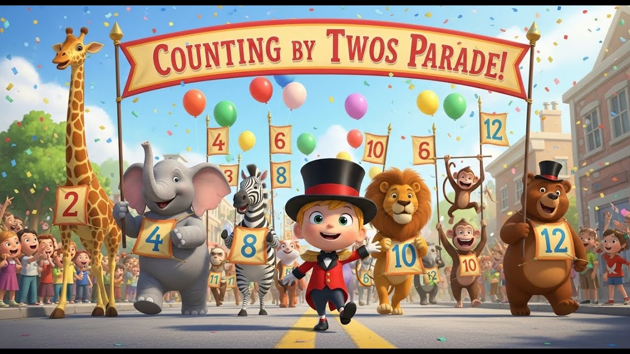 Counting by Twos Parade Adventure | Skip Counting for Kids | Animagic ...