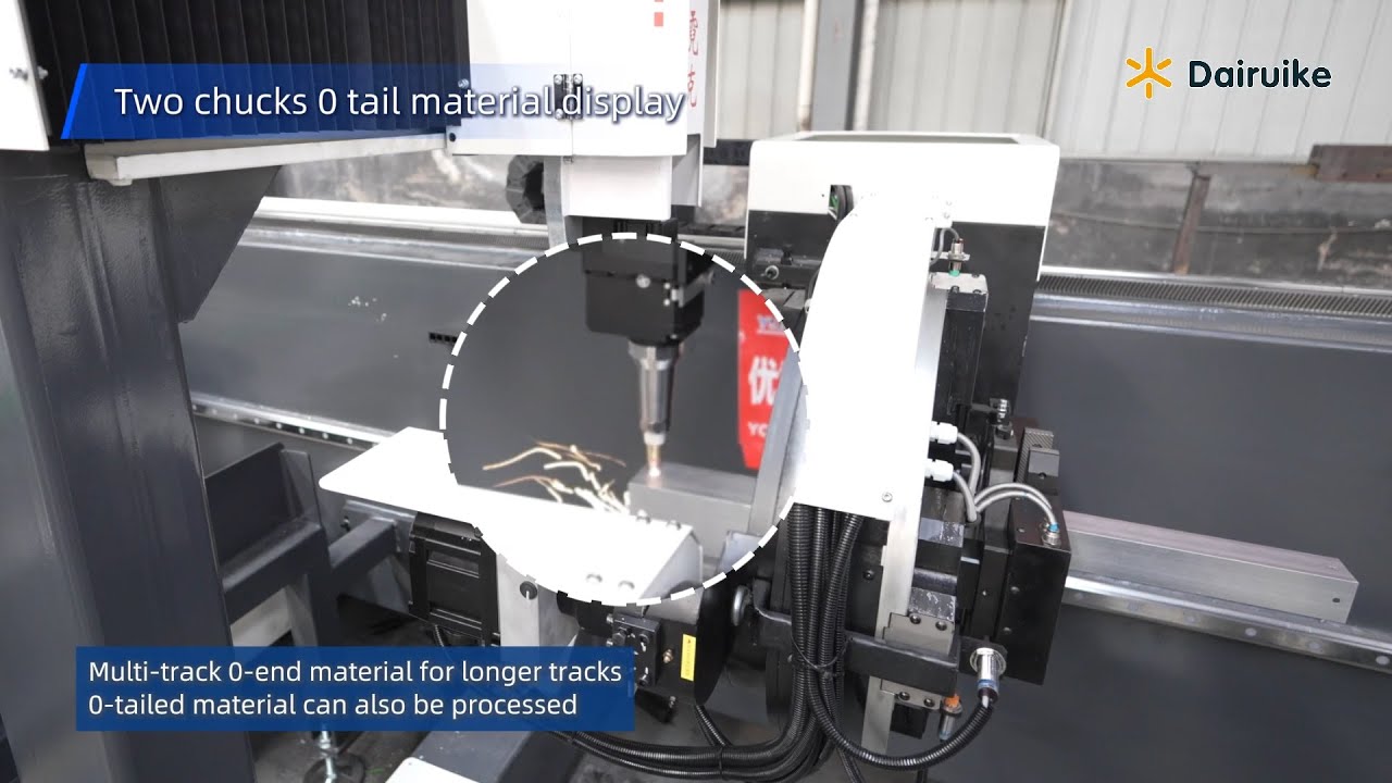 DRK-240FS Two laser chucks  0 tailings | Dairuike laser tube cutting chuck