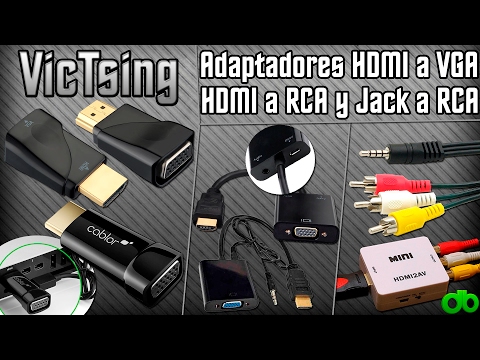 Adaptadores HDMI a VGA, Jack a RCA, HDMI a RCA (para Raspberrry Pi