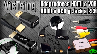 Adaptadores HDMI a VGA, Jack a RCA, HDMI a RCA (para Raspberrry Pi, PC,  Android TV, Consolas, etc) 