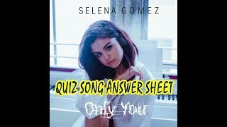 Selena gomez (answer sheet ...