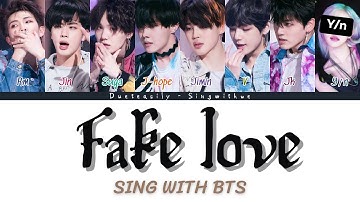 KARAOKE BTS DUET | FAKE LOVE [ 8 Members ] | Easy Lyrics and Backing vocals
