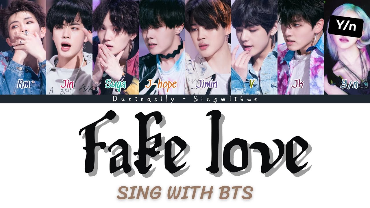 KARAOKE BTS DUET | FAKE LOVE [ 8 Members ] | Easy Lyrics and Backing vocals