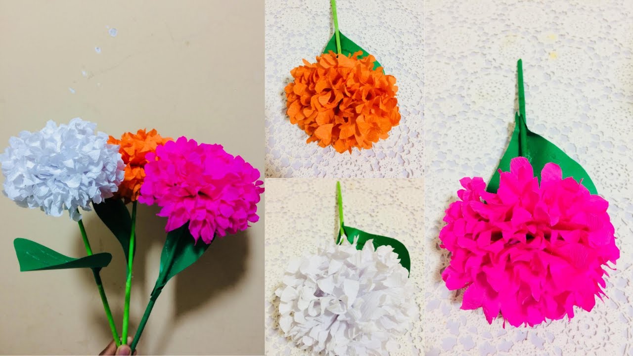 Easy flowers with crepe tissue papers paper crafts paper flower