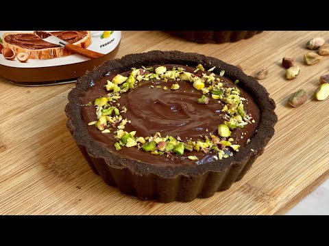 No Bake Nutella Tart Recipe | Creamy Silky Nutella Tart without Bake | Chocolate Tart Without Oven | Anyone Can Cook with Dr.Alisha