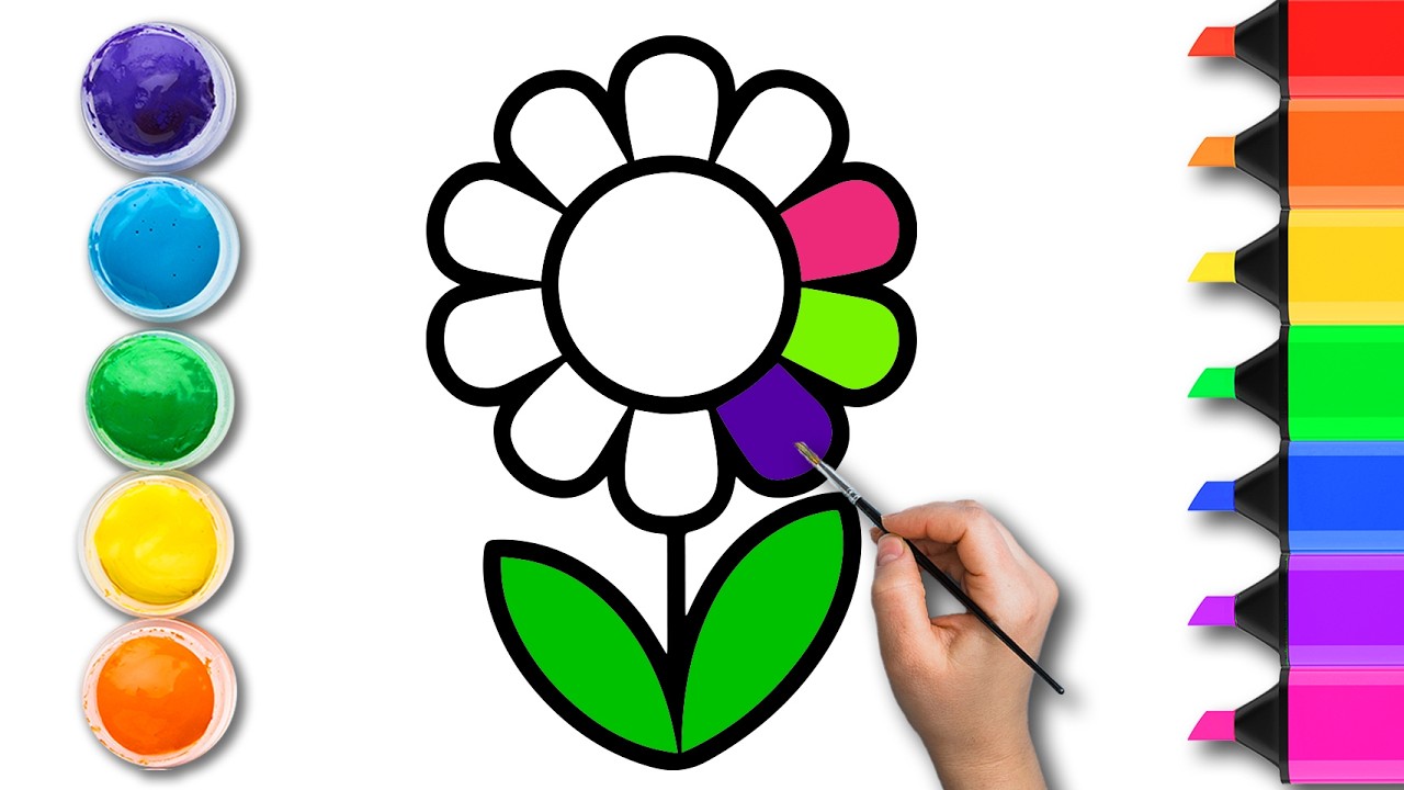 How to Draw Cute Flowers🌹🌼Easy Cute Flowers Drawing #flowers #cutedrawing #cuteflowers #385