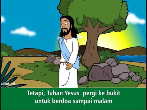 Tuhan Yesus  Berjalan di Atas Air Slide Komik Cerita 