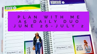 Plan With Me | A5 Daily Duo | June 26-July 2 | New Planner