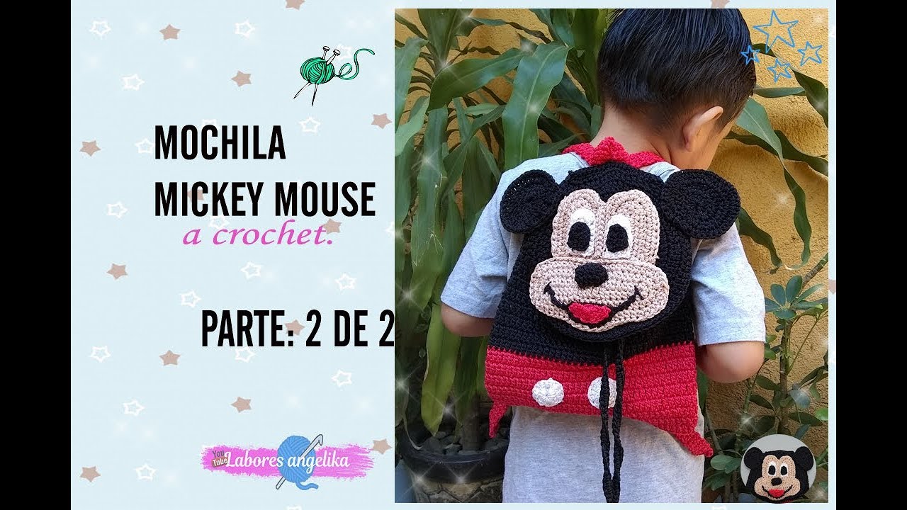 MOCHILA DE MOUSE A CROCHET. 1 DE 2 | Labores Angélika | - YouTube