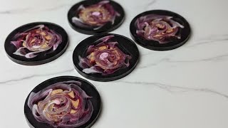 Perfect Resin Bloom Technique | Ruby Red & Gold 🌹✨