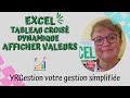 Excel  tableau crois dynamique  afficher les valeurs en 